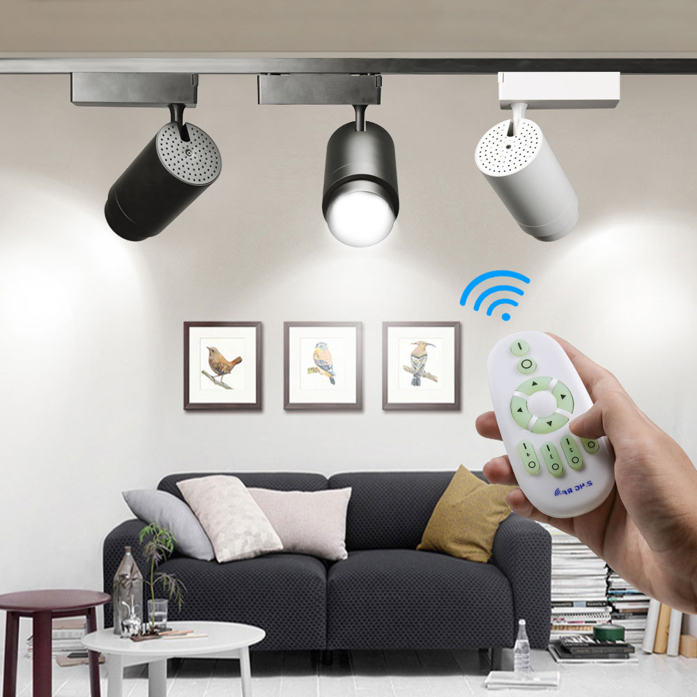 Projecteur d'intérieur à tête mobile réglable en aluminium noir, éclairage sur Rail LED zoomable de 20w pour salle d'exposition de projets 8