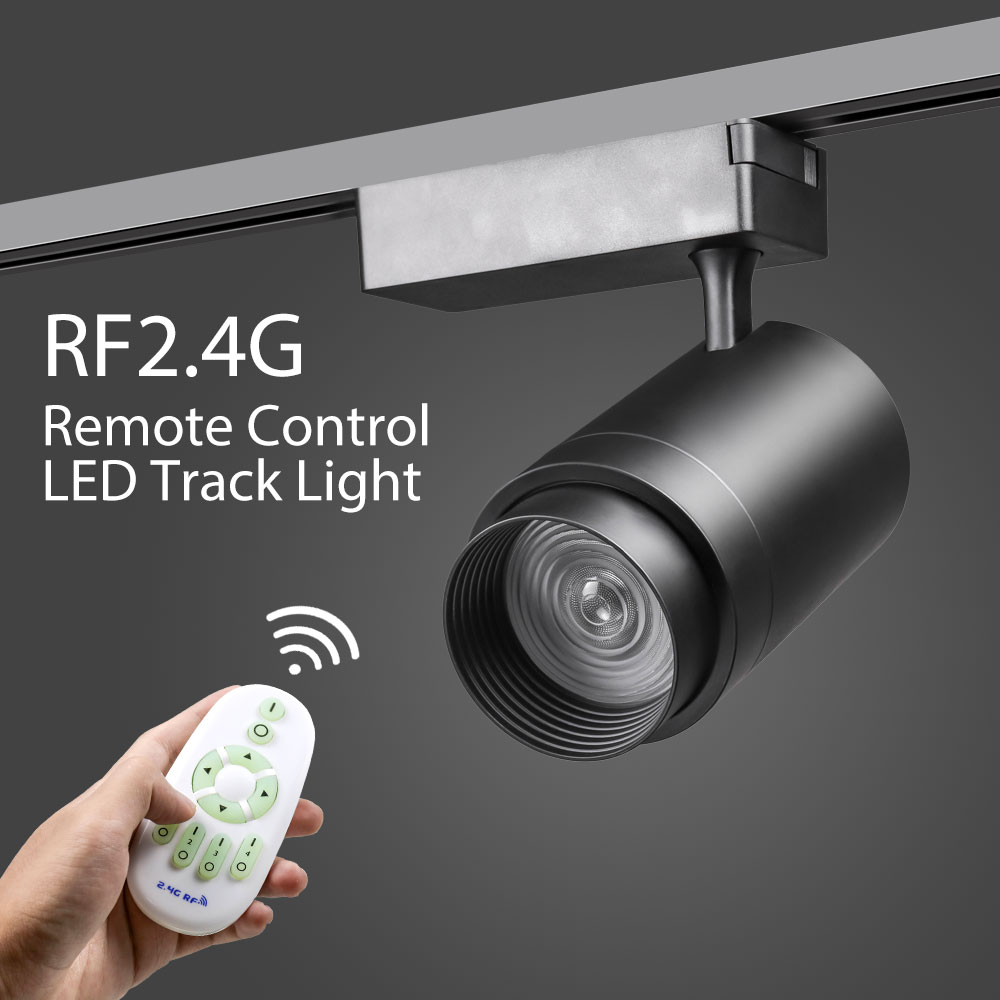 Projecteur d'intérieur à tête mobile réglable en aluminium noir, éclairage sur Rail LED zoomable de 20w pour salle d'exposition de projets 1