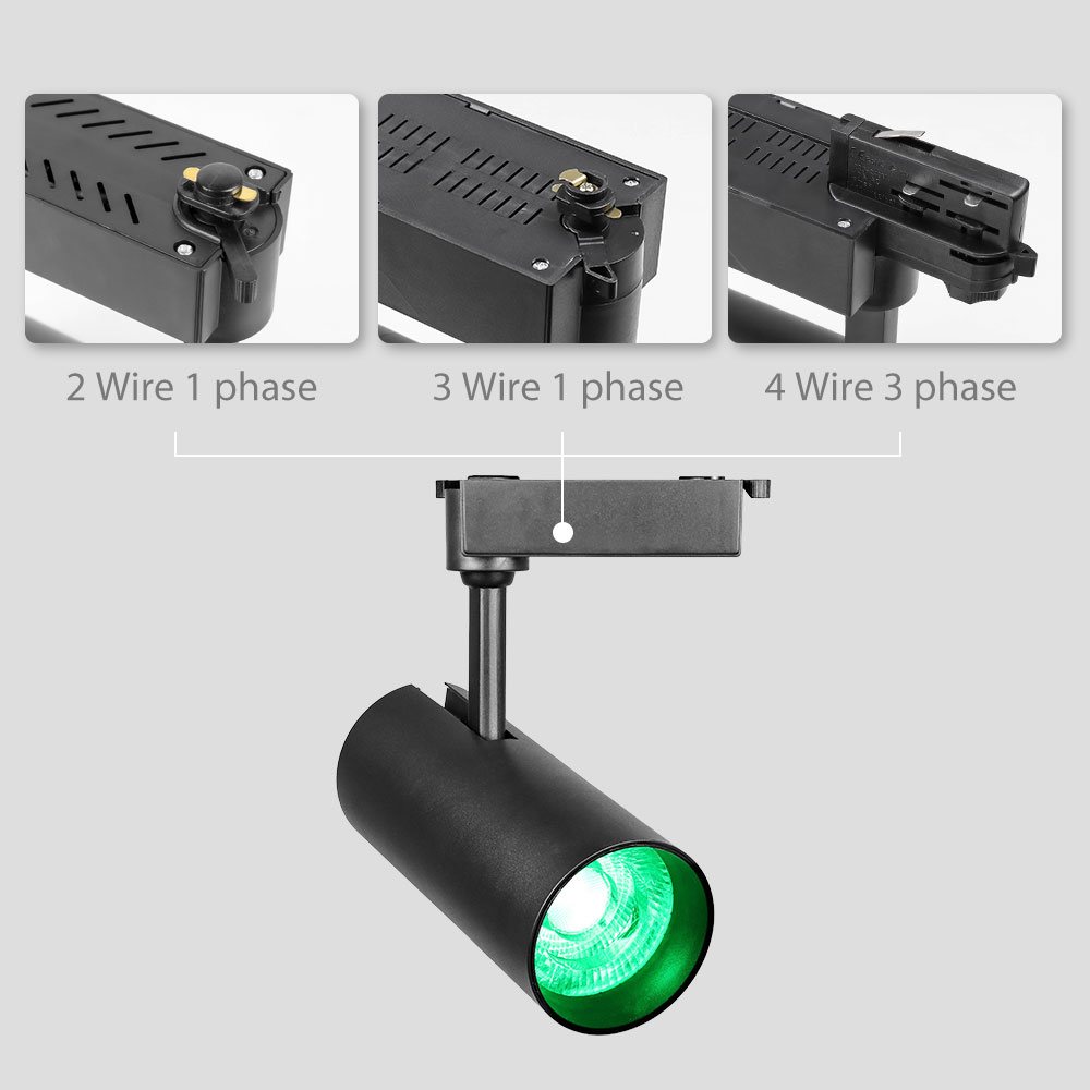 18W 30W RF Control remoto RGB regulable 4 cables luz de pista Led trifásica para iluminación comercial interior 4