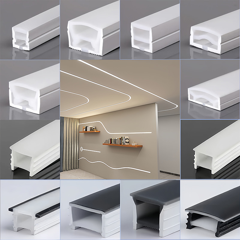Tubo de silicona LED de transmitancia de luz de alto rendimiento para uso interior y exterior 7