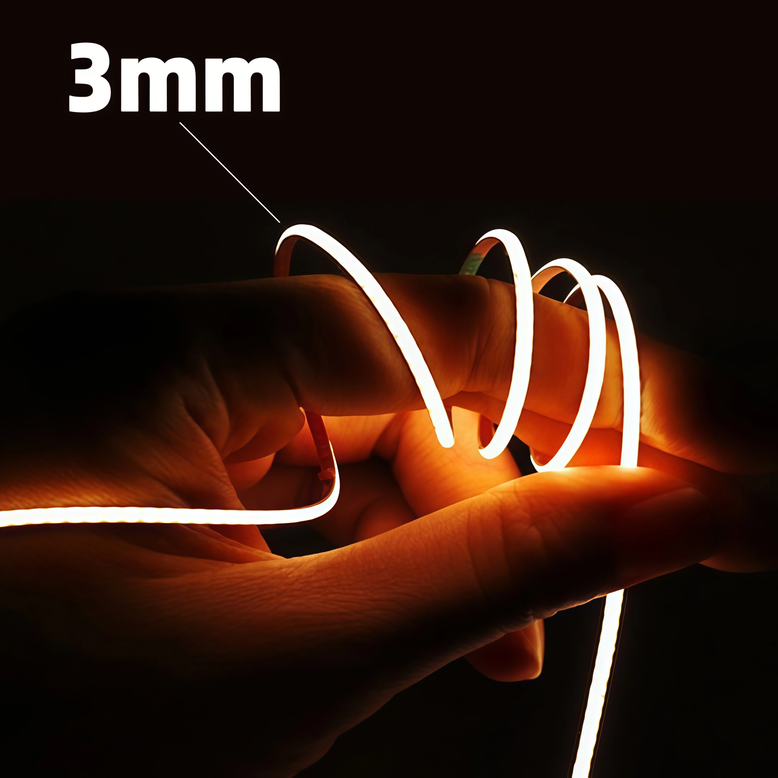 400 LEDS/M COB 3MM IP20 LED LID ، 12V/24V ، 3000K/4000K/6000K ، Ultra-Narrow ، High Brudnness ، Luvaring ، Smart Control ، 5M Roll