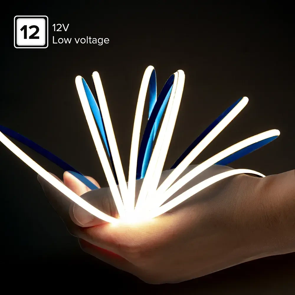 COB 5MM HIGH CRI Strip ، 400 LEDS/M ، 10 W/M. 35/35 Copper + Flip-Chip للضوء البارد والمستقر وخالي من النقاط ؛ توفر رقائق سانان 30 ٪ من الطاقة. السيطرة الذكية. CE/ROHS. للموزعين ، تجار الجملة ، بناة