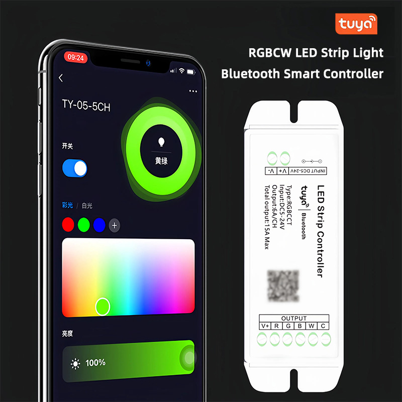 وحدة تحكم Smart Tuya LED - تتميز بتعديل دقيق للسطوع ، والتعتيم القابل للتخصيص ، والتحكم في السرعة ، ووظائف الموقت ، والإعدادات الشخصية. مع التحكم عن بُعد والتطبيق ، توفر وحدة التحكم الذكية هذه إدارة إضاءة مرنة ومريحة لـ