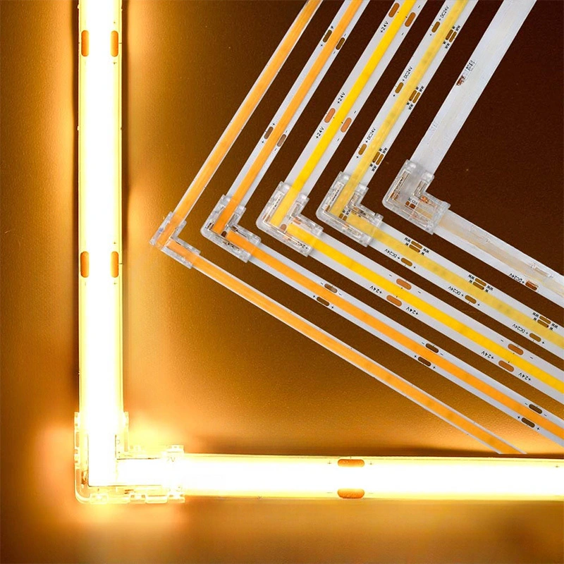 موصلات زاوية شريط LED COB بدون منطقة مظلمة بدون لحام 5 مم 8 مم 10 مم 2 3 4 دبوس 1 1