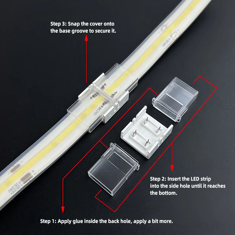 Buy Waterproof LED Strip Connectors for 8mm COB Lights Online 7