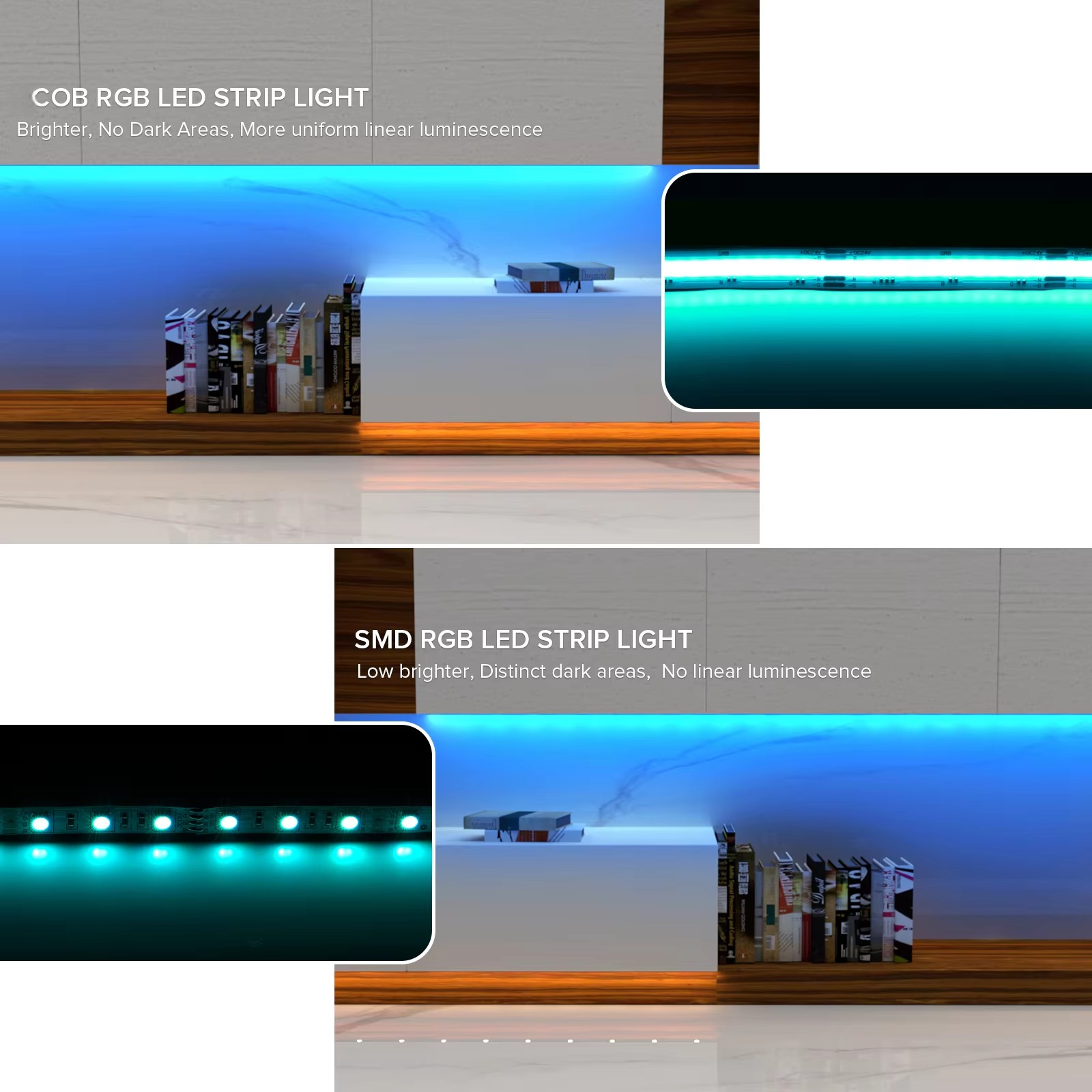 Светодиодные ленты RGB для креативного домашнего освещения, гибкая резка, интеллектуальная регулировка цвета и яркости 6