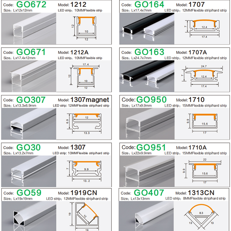 Custom Aluminum Profile For Led Strip Lighting & Wholesale Supply 6