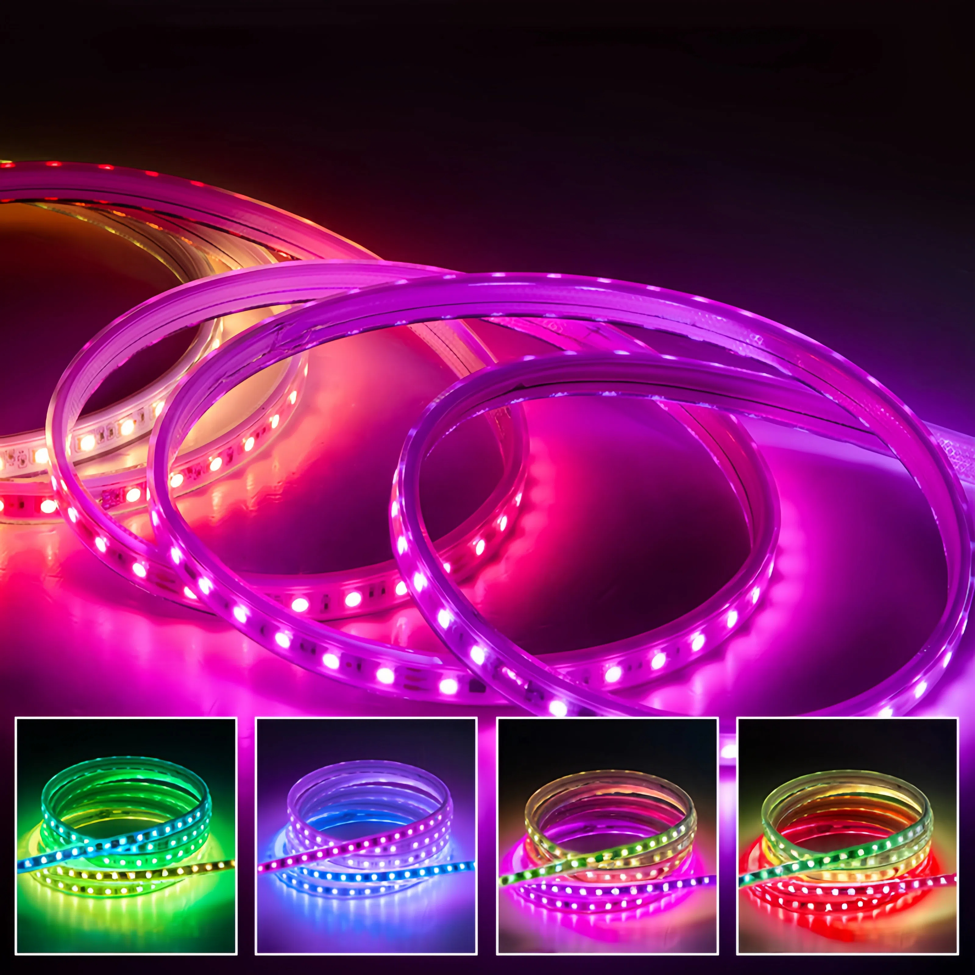 شريط إضاءة LED مقاوم للماء IP65 بدون سائق SMD 220 فولت RGBIC للإضاءة التجارية الزخرفية LED 1