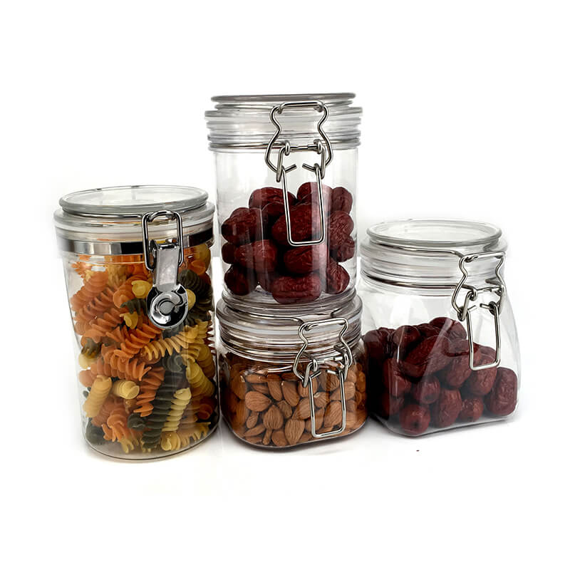 Barattolo ermetico rotondo in plastica satinata da 250 ml1 4