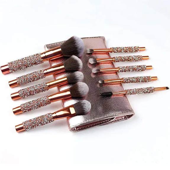 Wholesale Suprabeauty 10pcs crystal makeup brush set 1