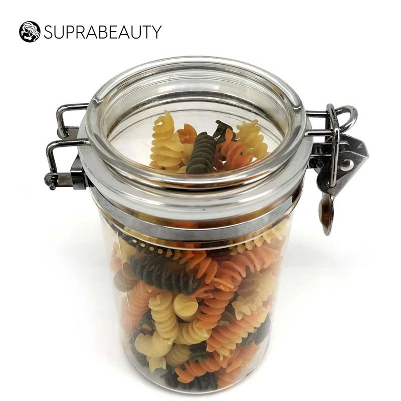 Frosted Round Plastic Airtight Jar 250ml1 1