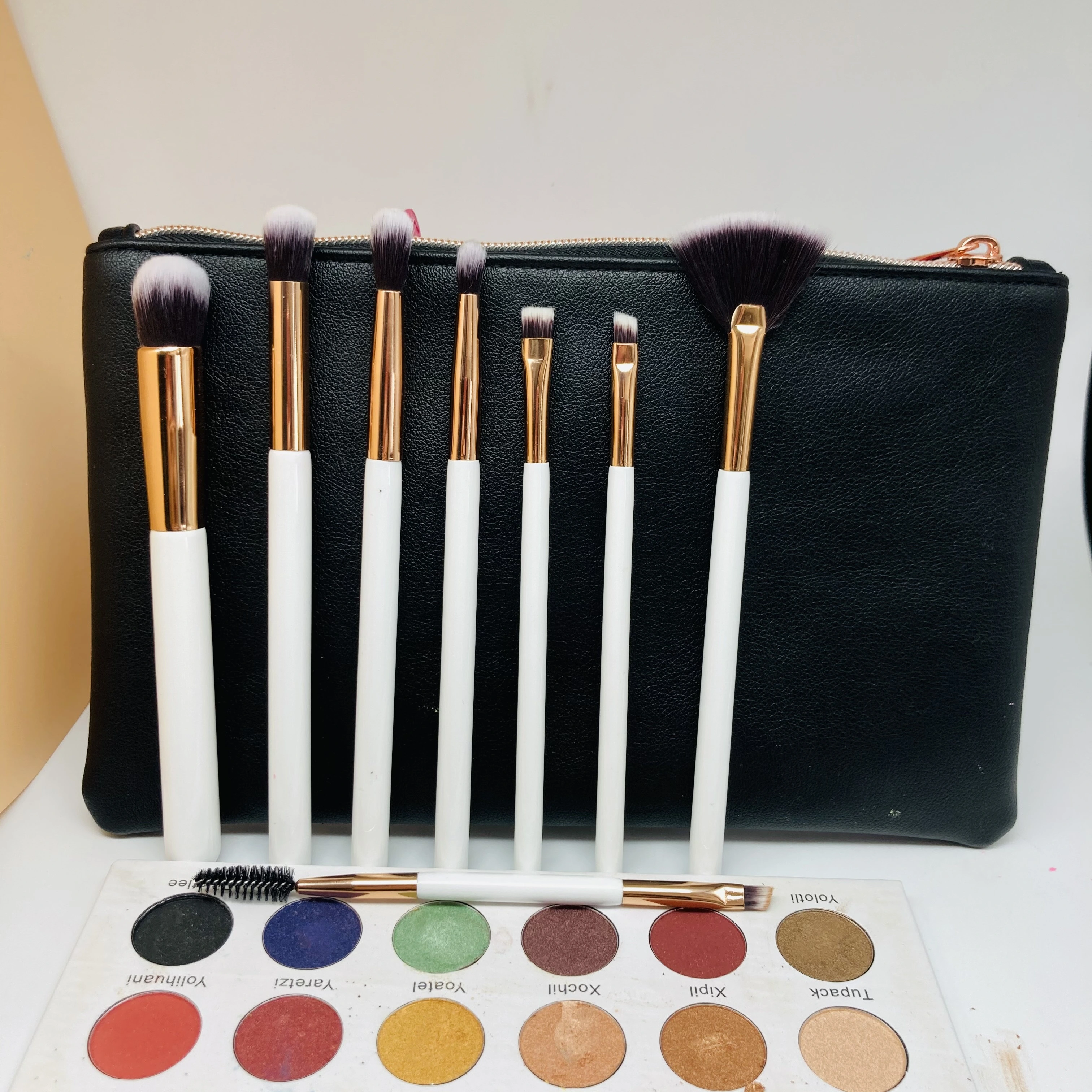Luxury make up kit 15Pcs Natural Bristles Smudge Brush Blending Eyeshadow Makeup brush Set 1