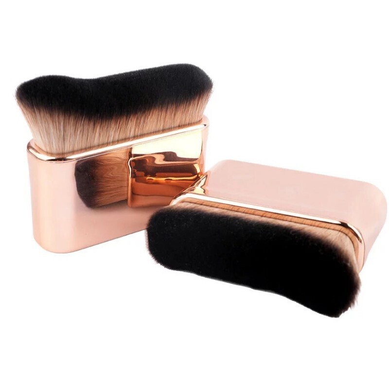 Private Label Weißgold-Konturwinkel-Make-up-Grundierungs-Puderpinsel, großer Kabuki-Pinsel 1