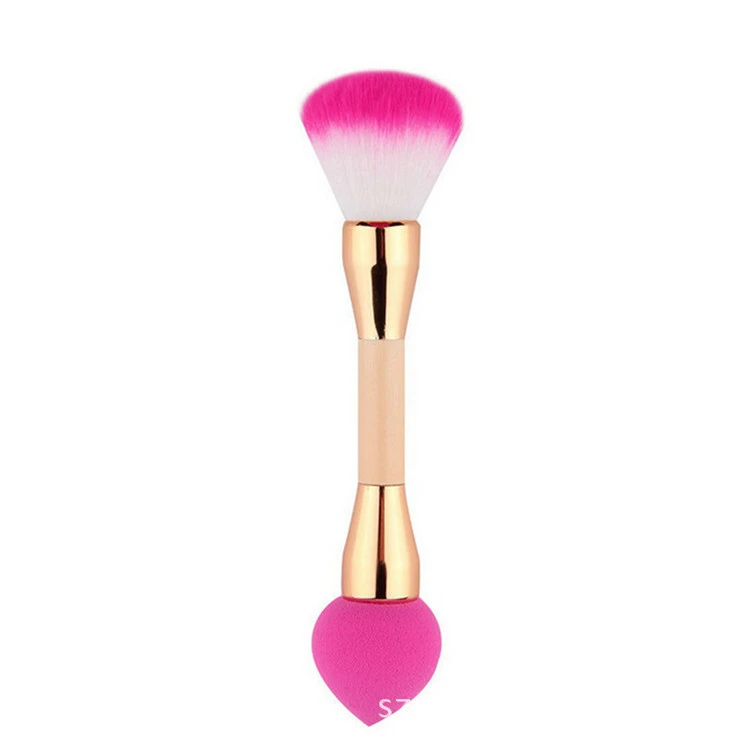Private Label No Latex Powder puff Dual End Blending Sponge Makeup Brush 1