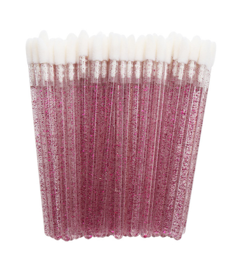 Mini-Spoolie, spitz zulaufend, rote Wimpernverlängerung, Glitzer-Spoolie 1