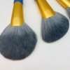 Sistema de cepillo suave del maquillaje del maquillaje del oro color de rosa del cepillo del maquillaje del cepillo de la fan de la cara del pelo sintético 3