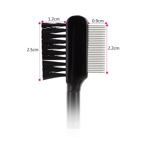 High quality portable black double side eyelash brush dual use eyelash comb 1