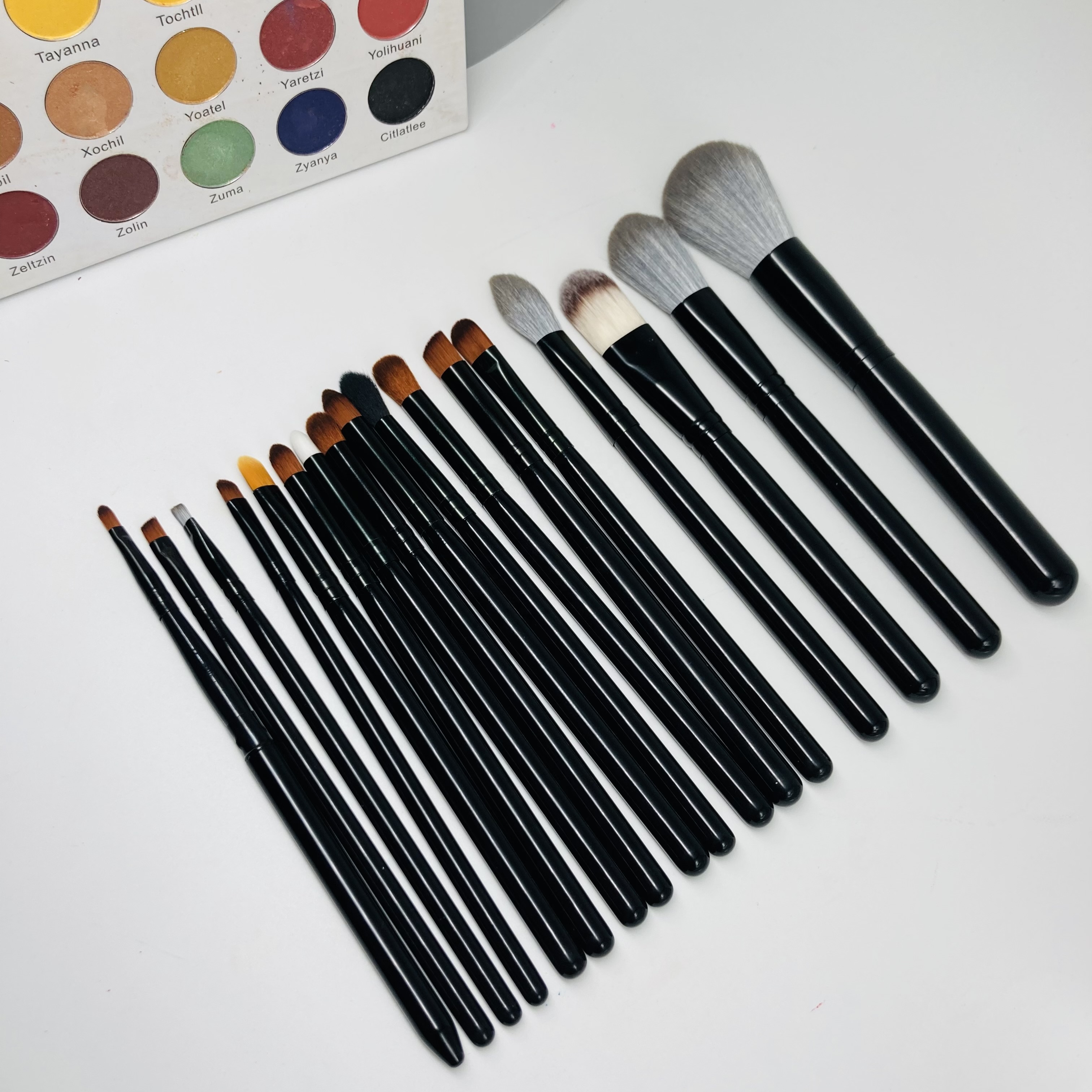 10pcs brown vegan foundation brush set makeup brush with bag1 1