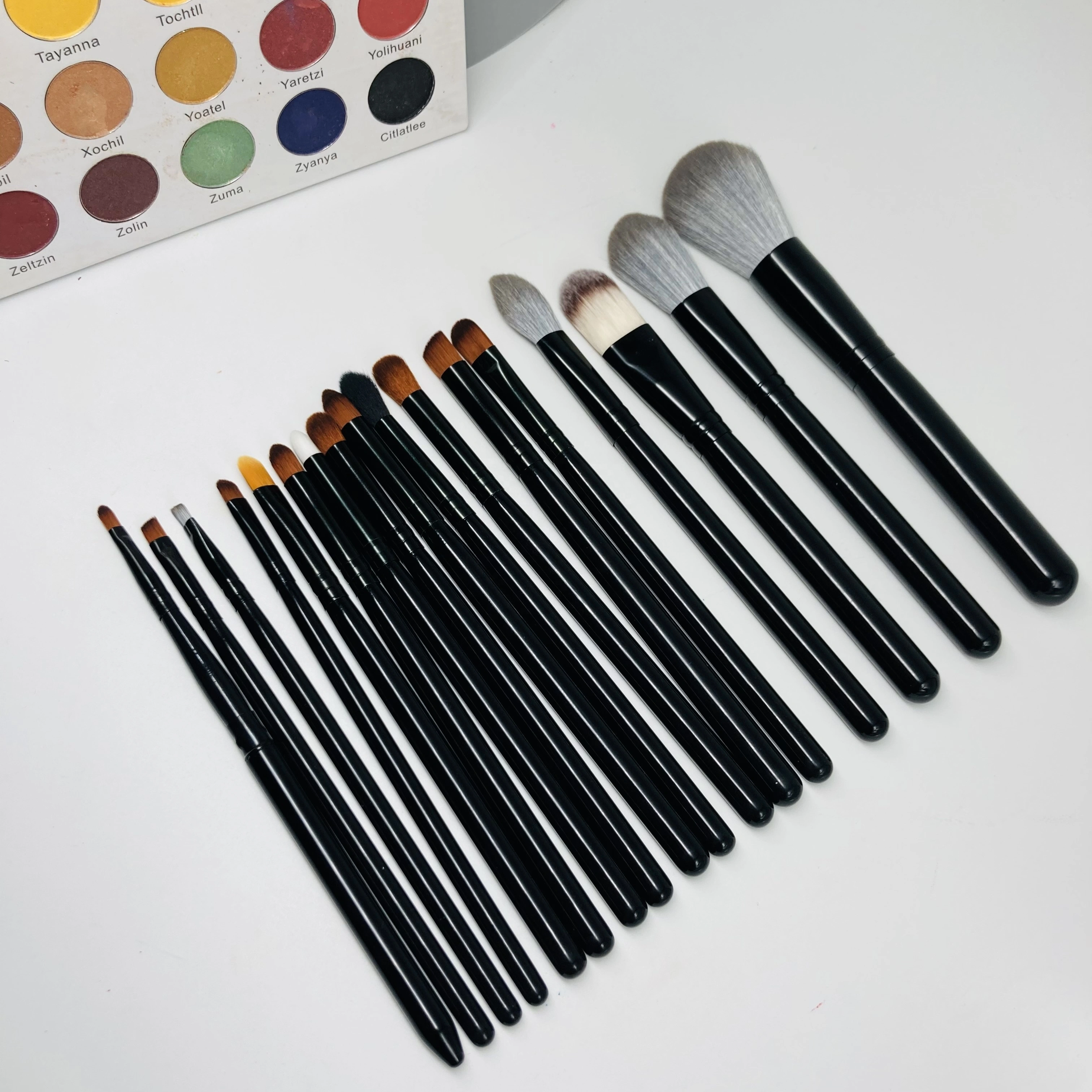 10pcs brown vegan foundation brush set makeup brush with bag1 1