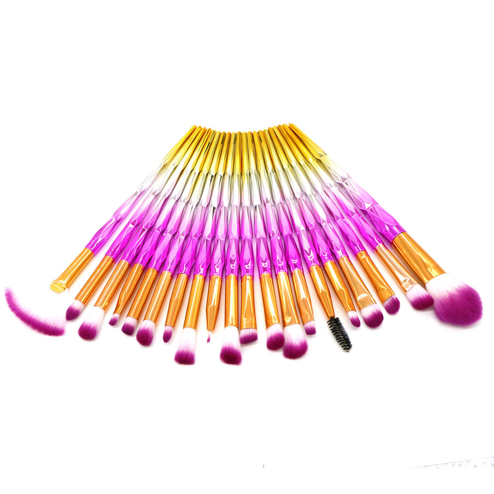 hot selling quality DiamondShape oem make up kit 20 piece eye shadow brush 4