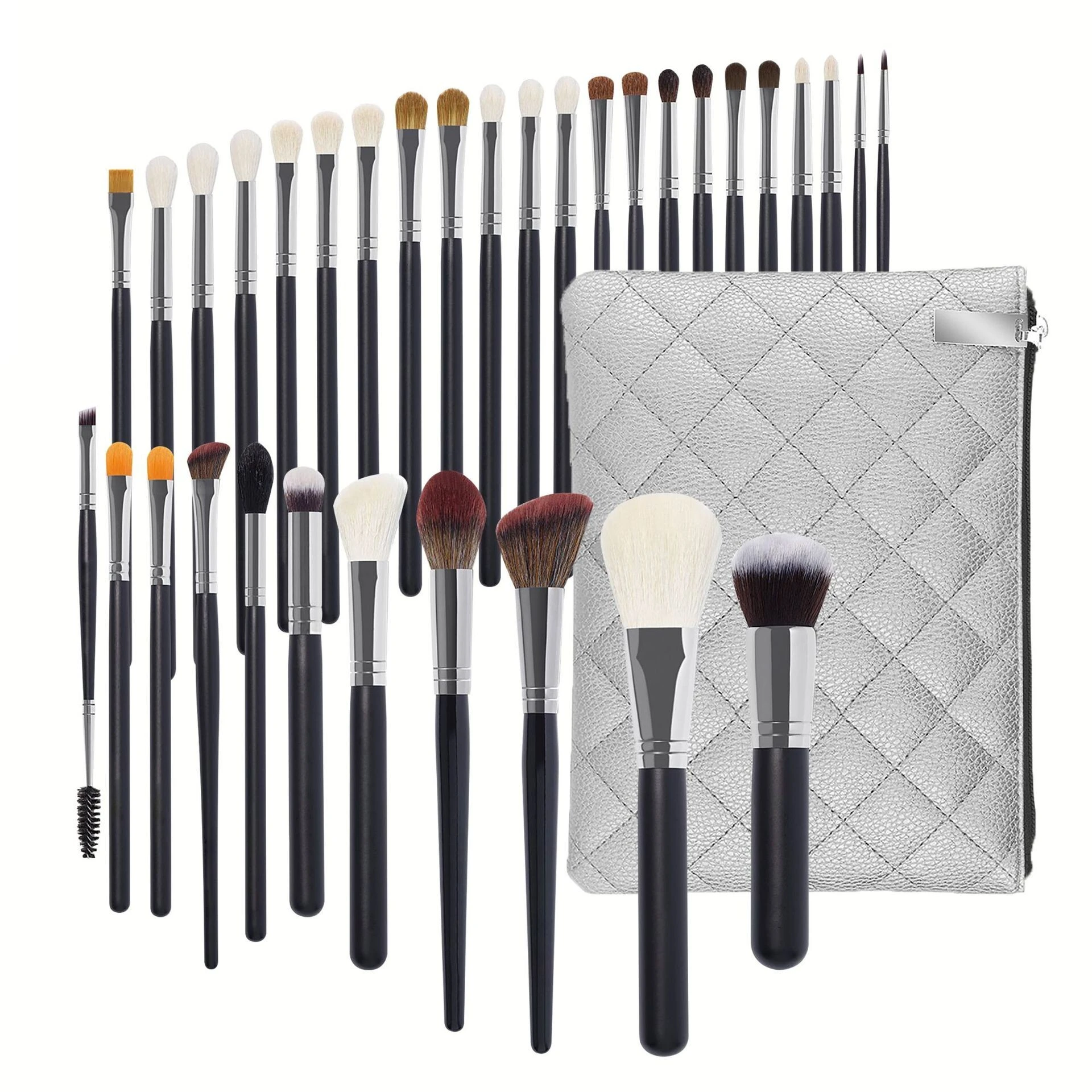 35pcs makeup brushes set Suprabeauty  black wood handle natural goat hair 1