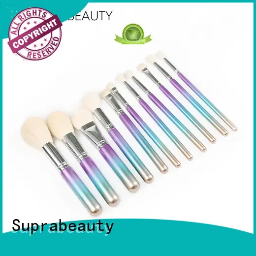 Suprabeauty marble complete makeup brush set with curved synthetic hair for loose powder 1