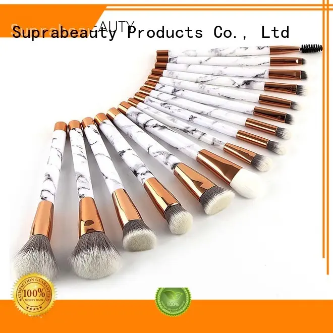 Suprabeauty aluminum best quality makeup brush sets with brush belt for students 1