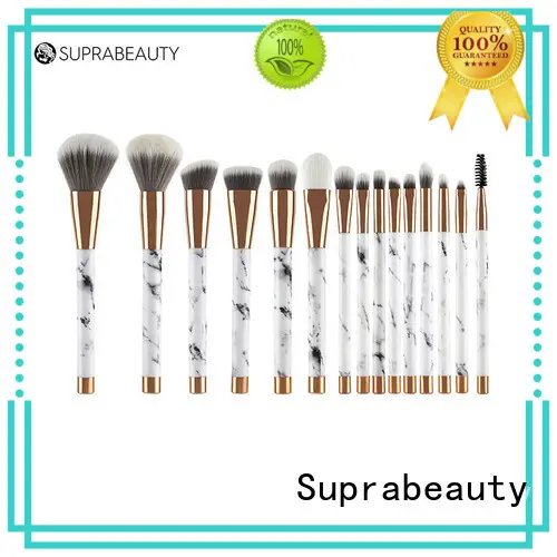 complete makeup brush set with curved synthetic hair for loose powder Suprabeauty 1