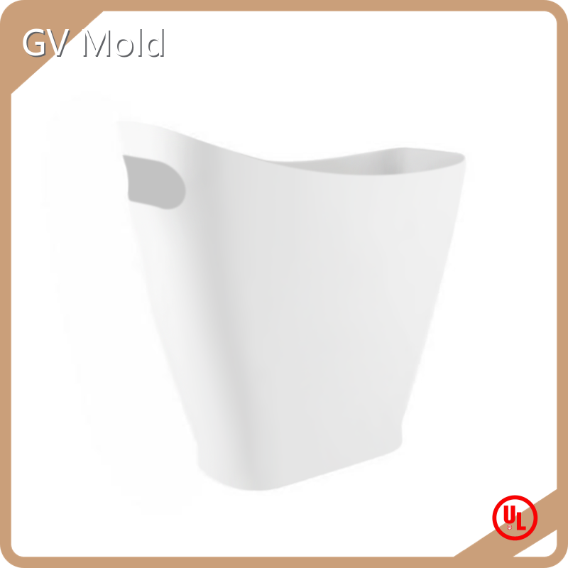 Molde de plástico para lata de lixo econômico, branco fosco 1