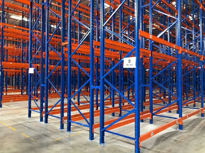 Double deep pallet rack for warehouse storage 1