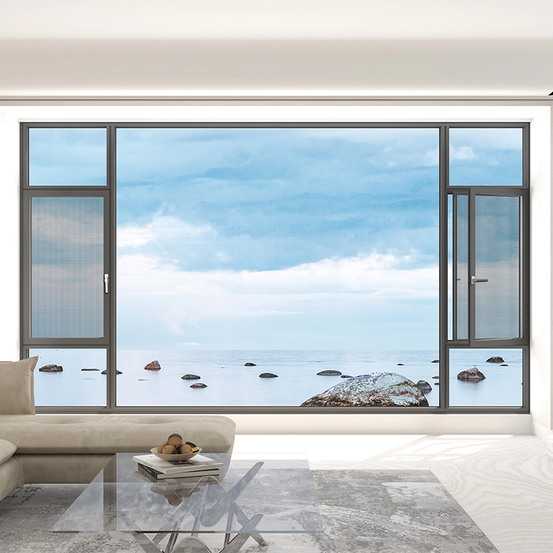 Fenêtre en aluminium à double système d'ouverture interne Fujia-8112 1