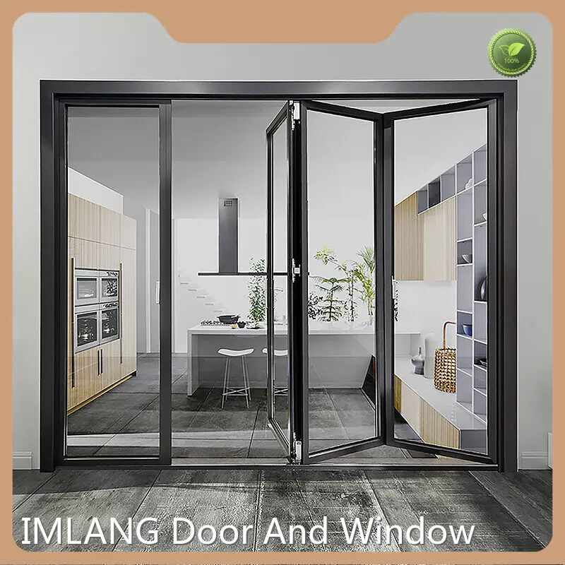 Las mejores puertas plegables de aluminio blanco liso de IMLANG 1