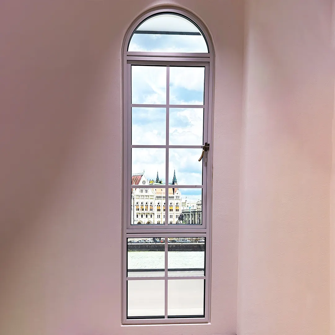 Proveedor de ventanas abatibles de aluminio Recubrimiento en polvo Aksu: blanco y negro de IMLANG 2