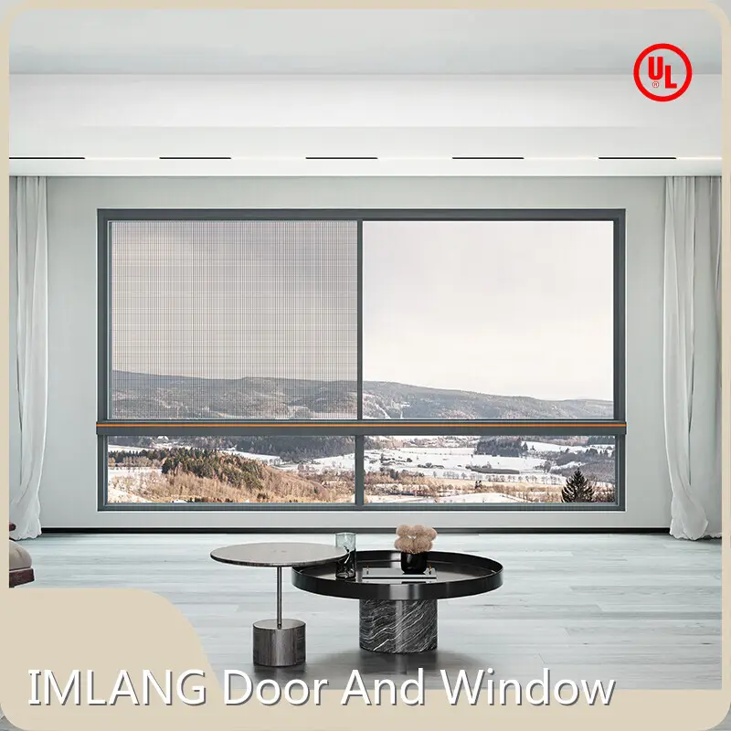 Ventanas corredizas horizontales de doble acristalamiento de aleación de aluminio - - IMLANG 1
