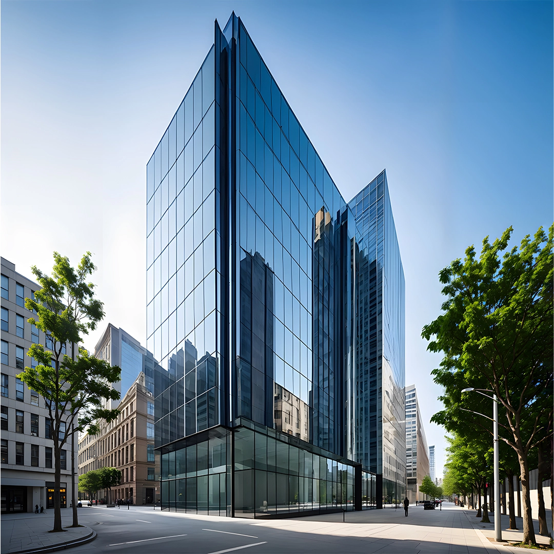 Imlang Modern Design Invisible Aluminium Glass Curtain Wall With Sound Insulation Noise Reduction Features 1