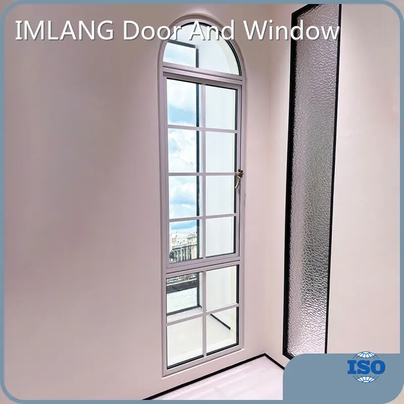 Proveedor de ventanas abatibles de aluminio Recubrimiento en polvo Aksu: blanco y negro de IMLANG 1