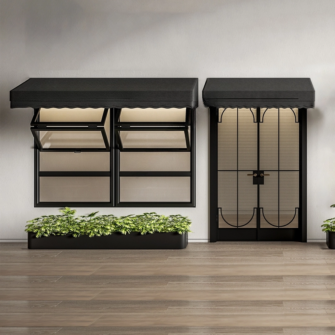 Aluminum double glazed vertical folding window 1