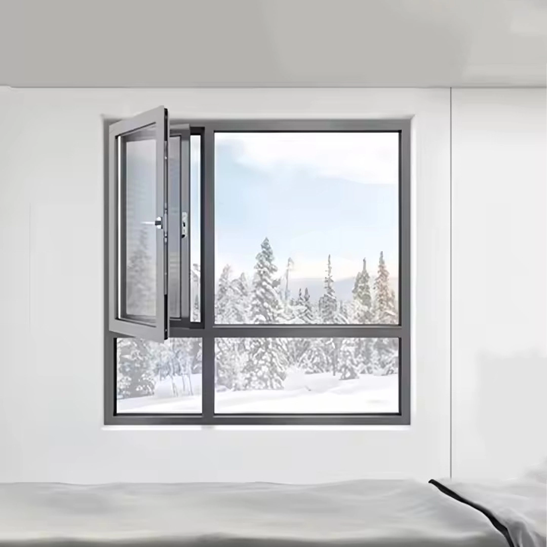 Bullet Proof Low-e Doppel-/Dreifachglas PVC UPVC-Türen und Fenster Casement Fenster für Schlafzimmer 1