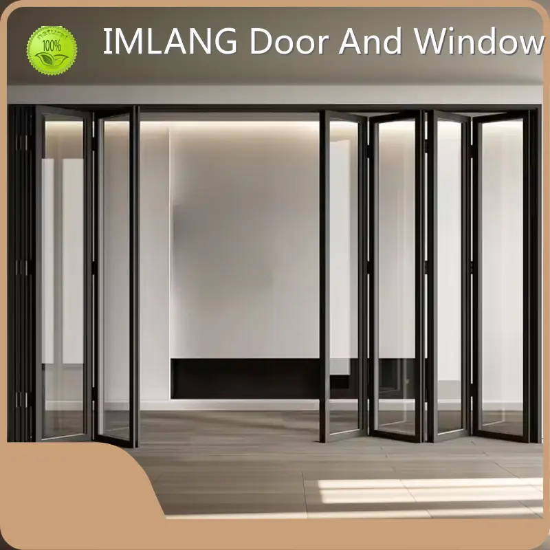 Puertas plegables de aluminio para la venta de espuma y marco de madera/estuche de madera - - Imlang 1