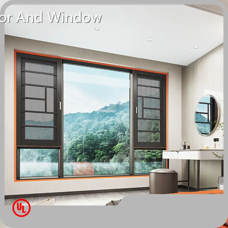 Precios de ventanas abatibles de aluminio con marco de espuma y madera/caja de madera ecológica - IMLANG 1