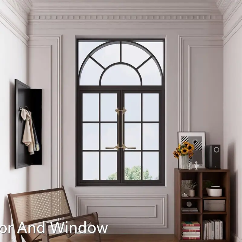 Ventana de metal de hardware de estilo francés moderno de aluminio1 1