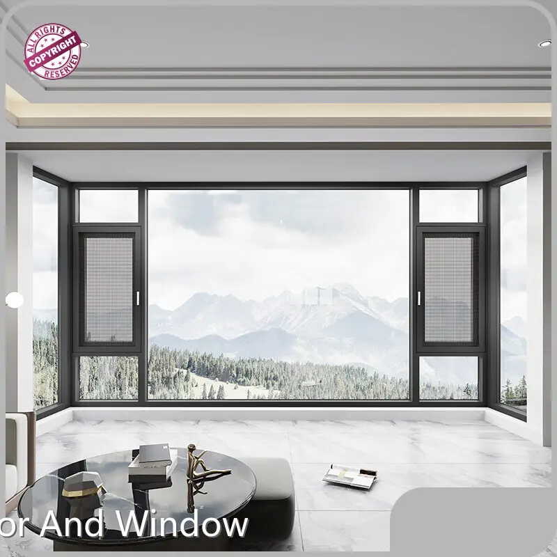 Fabricantes de ventanas oscilobatientes de aluminio con un solo ventilador, altura de 700 mm a 2800 mm 1
