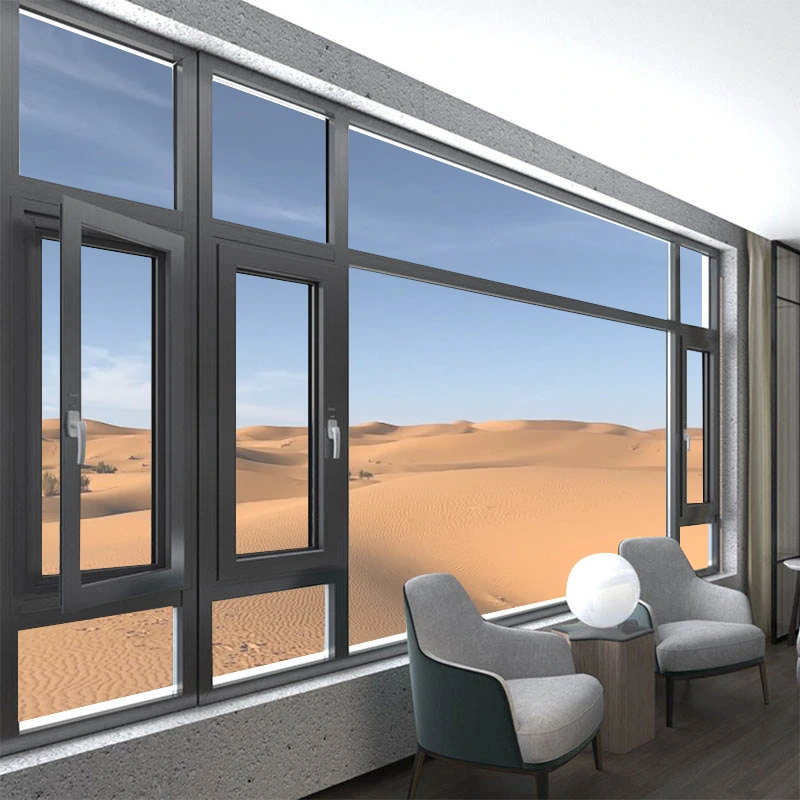 Interior Design Thermal Break Aluminum Casement Window Double Glazing Tilt Turn Casement Window 1