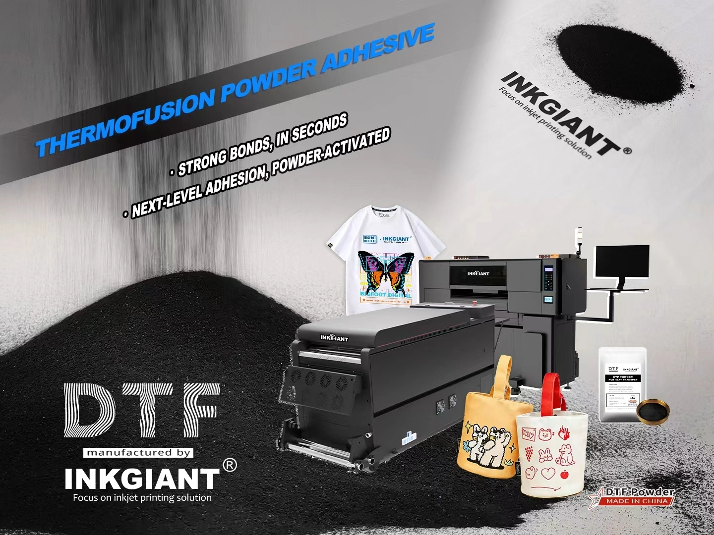 Premium DTF Black Powder Ink for Direct-to-Film Printing, High-Quality Output 1