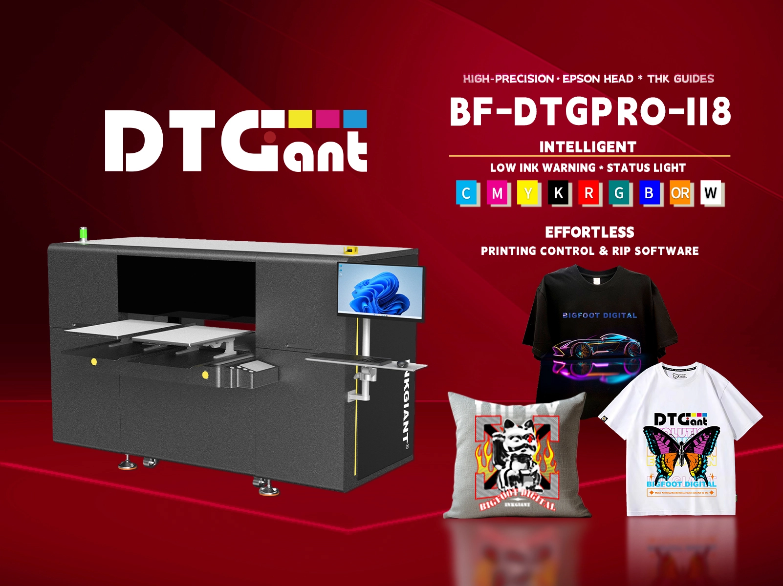 Latest-Generation BF-DTGPRO-II8 Direct-to-Garment (DTG) Printer| From design to wearing: the whole process 1