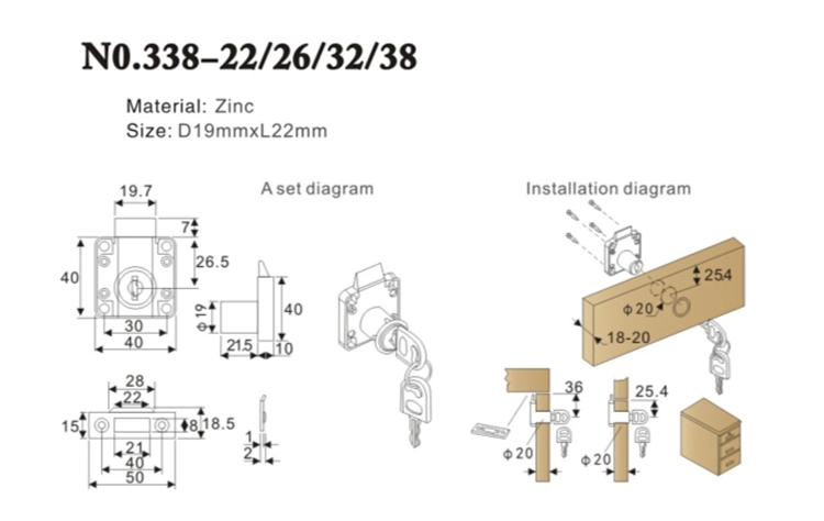 DIgao secure drawer lock OEM for furniture 3