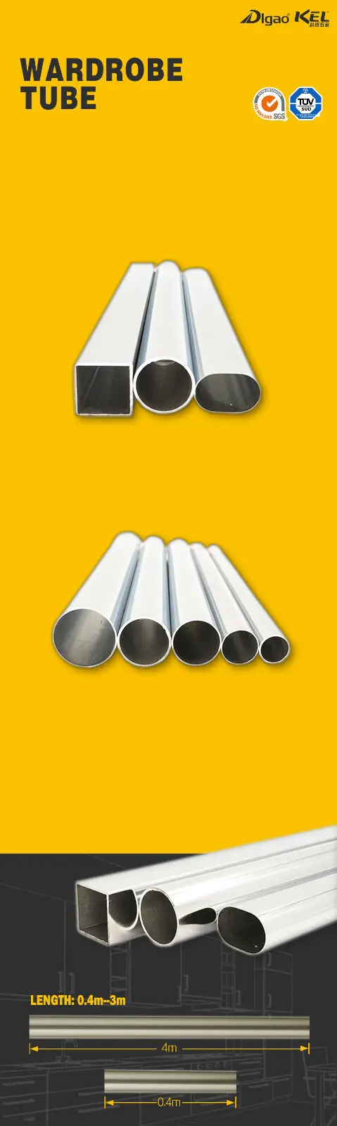 DIgao durable wardrobe rail supplier for wardrobe 2