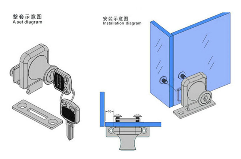 on-sale showcase lock chinese free sample glass door lock 3