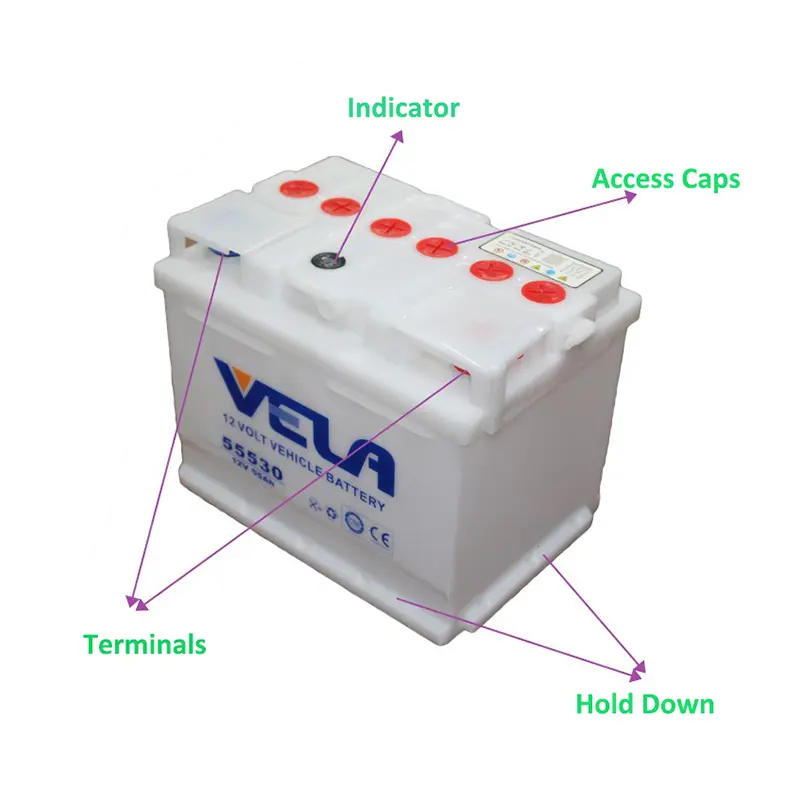 VELA dry cell car battery ideal for automobile1 2