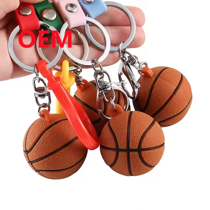 Custom Basketball Plastic PVC Keychain Bag Keyring Gift Rubber Custom PVC Keychain 1